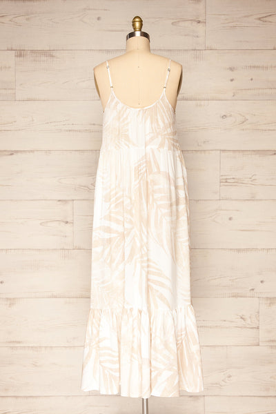 Cognosco White Tropical Patterned Maxi Dress | Boutique 1861 back view