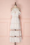 Concri White Embroidered Ruffled Neckline Bridal Dress | Boudoir 1861