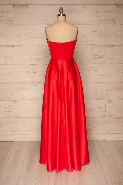 Cormeilles Red Satin Bustier Gown | La petite garçonne back view