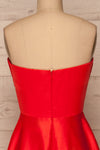 Cormeilles Red Satin Bustier Gown | La petite garçonne back close-up