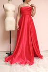 Cormeilles Red Satin Bustier Gown | La petite garçonne on model