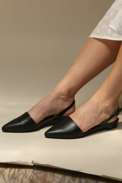 Coryna Black Matt & Nat Slingback Shoes | La Petite Garçonne Chpt. 2 on model