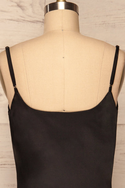 Cosenza Black Slip Dress | Robe Noire | La Petite Garçonne back close-up