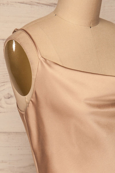 Cosenza Champagne Slip Dress | Robe | La Petite Garçonne side close-up