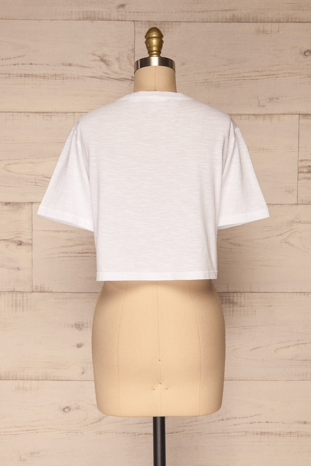 Cottbus White Short Sleeve Crop Top | La petite garçonne back view 