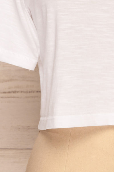 Cottbus White Short Sleeve Crop Top | La petite garçonne bottom