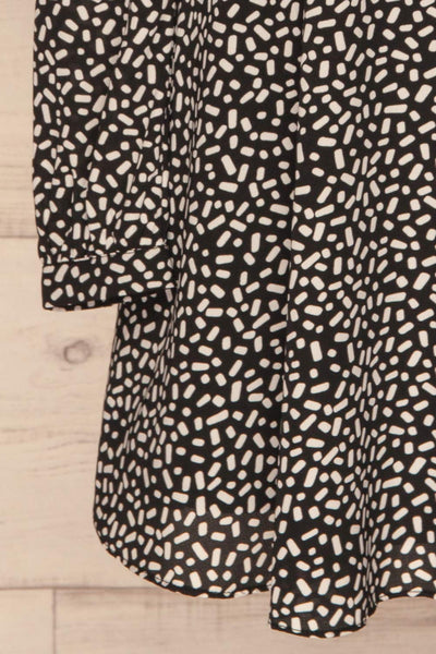 Courtney Black and White Short Dress | La petite garçonne bottom close-up