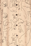 Coventry Beige Dog Pattern Flared Shirt Dress | La Petite Garçonne fabric detail