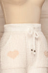 Craiova White Hearted Fuzzy Pants | La petite garçonne side close up