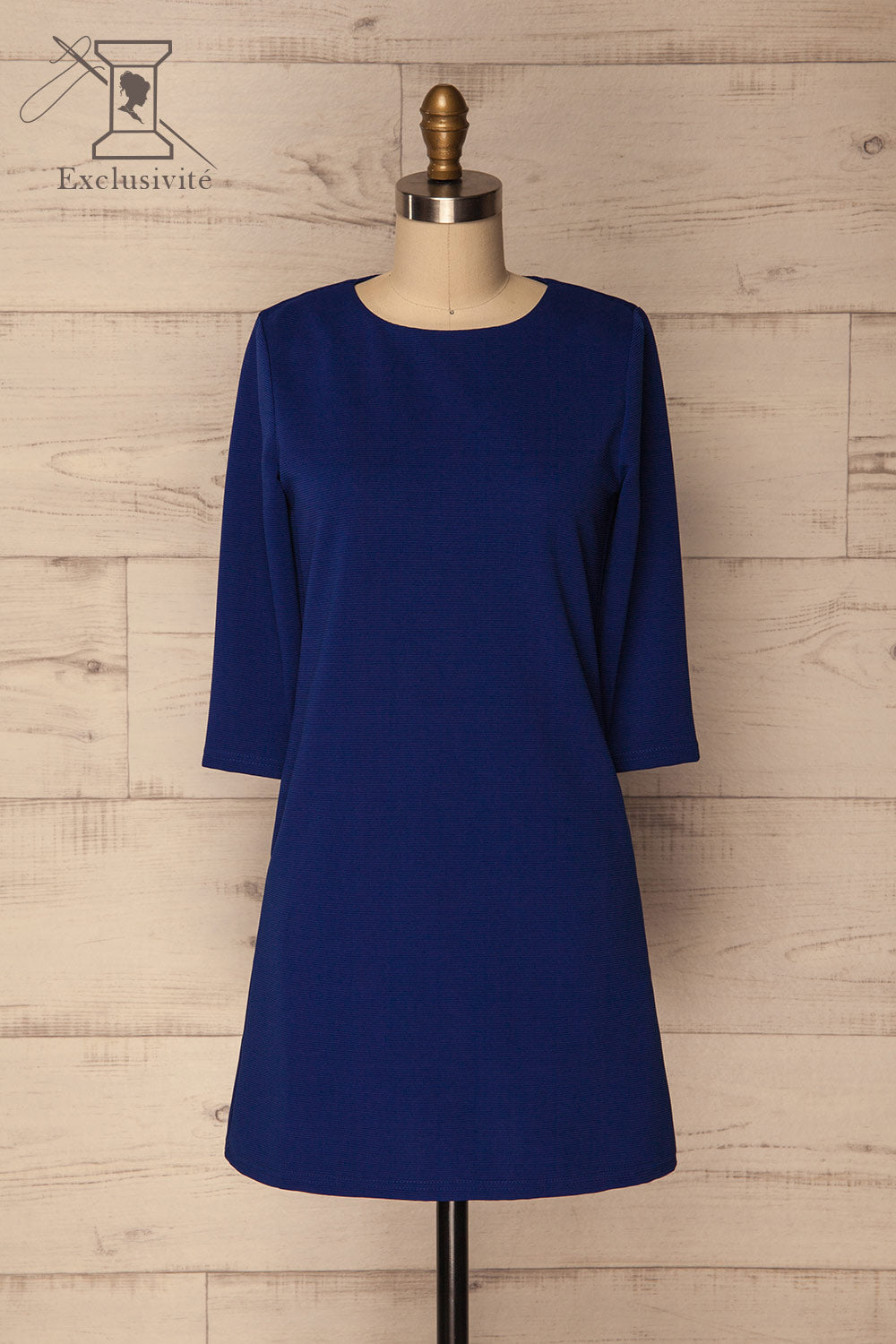 Crète Blue Ribbed Tunic Dress | La Petite Garçonne