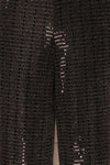Criostail Black Long Sleeved Sequin Jumpsuit texture detail | La Petite Garçonne