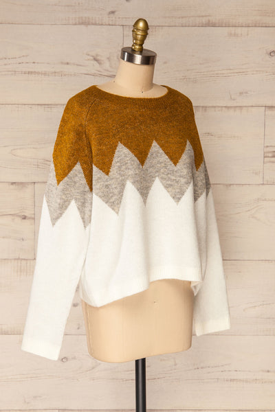 Cugir Mustard | Patterned Knit Sweater side view