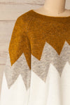 Cugir Mustard | Patterned Knit Sweater side close-up