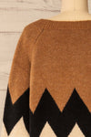 Cugir Navy Patterned Knit Sweater | La petite garçonne back close-up