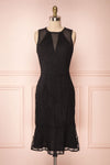 Cybele Black Crocheted Lace Midi Dress | Boutique 1861