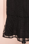 Cybele Black Crochet Midi Cocktail Dress bottom close up | Boutique 1861