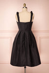 Cybill Black Brocade A-Line Cocktail Dress with Bows | Boutique 1861