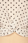 Czersk Blanc White Polkadot Long Sleeved Top | La Petite Garçonne bottom close-up