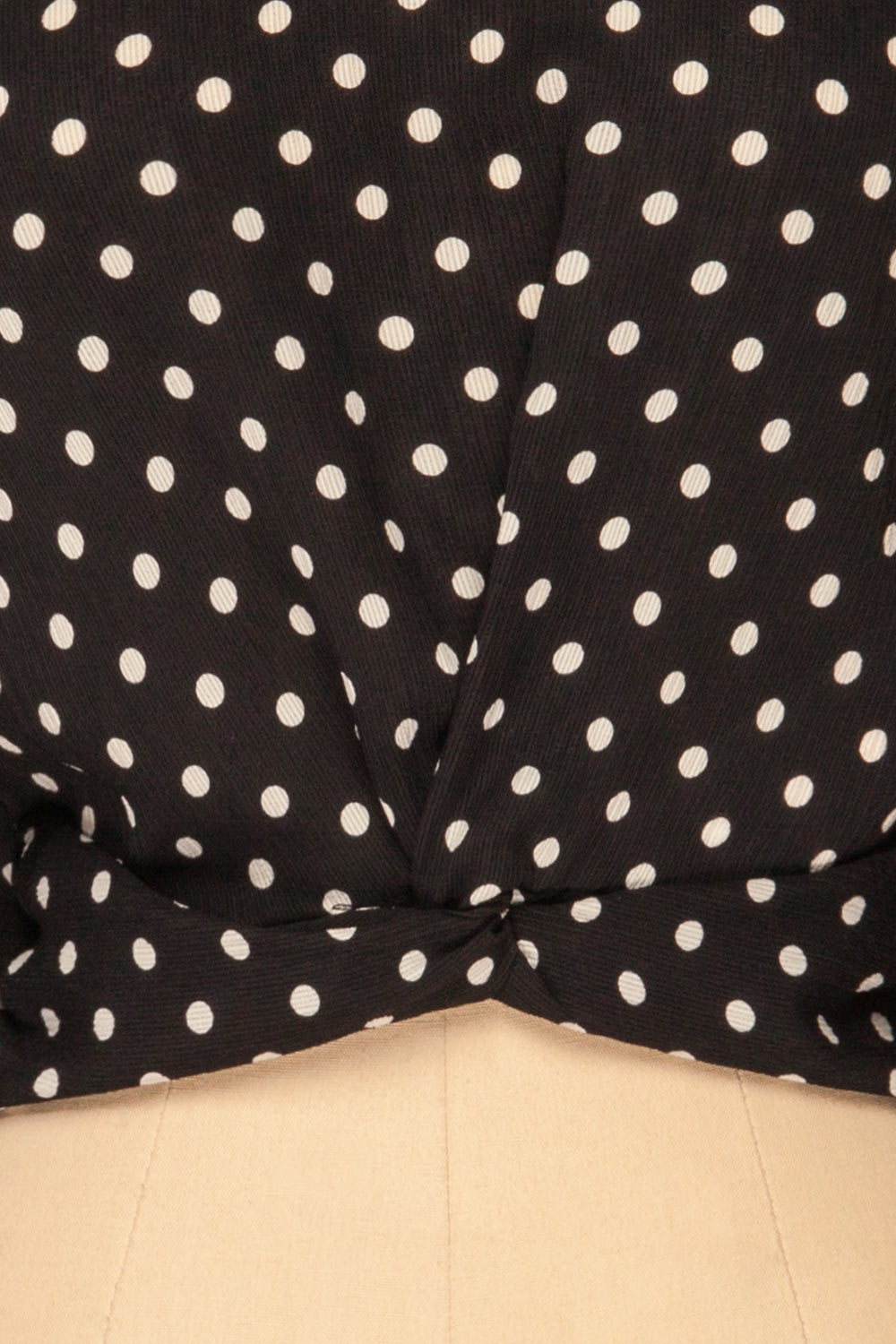 Czersk Noir Black Polkadot Long Sleeved Top | La Petite Garçonne fabric detail 