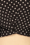 Czersk Noir Black Polkadot Long Sleeved Top | La Petite Garçonne fabric detail