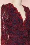Daaimanti Red & Navy Blue Lace Jumpsuit | Boutique 1861 side close-up