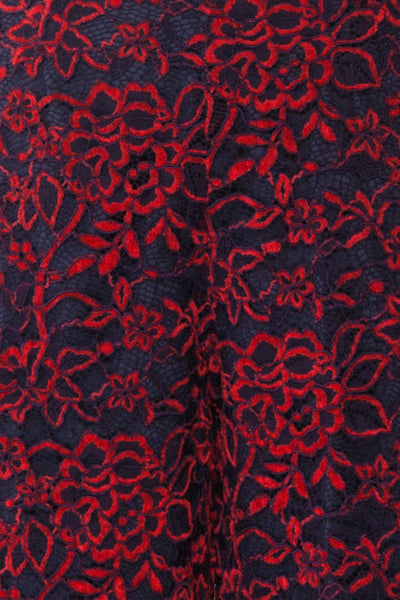 Daaimanti Red & Navy Blue Lace Jumpsuit | Boutique 1861 fabric detail