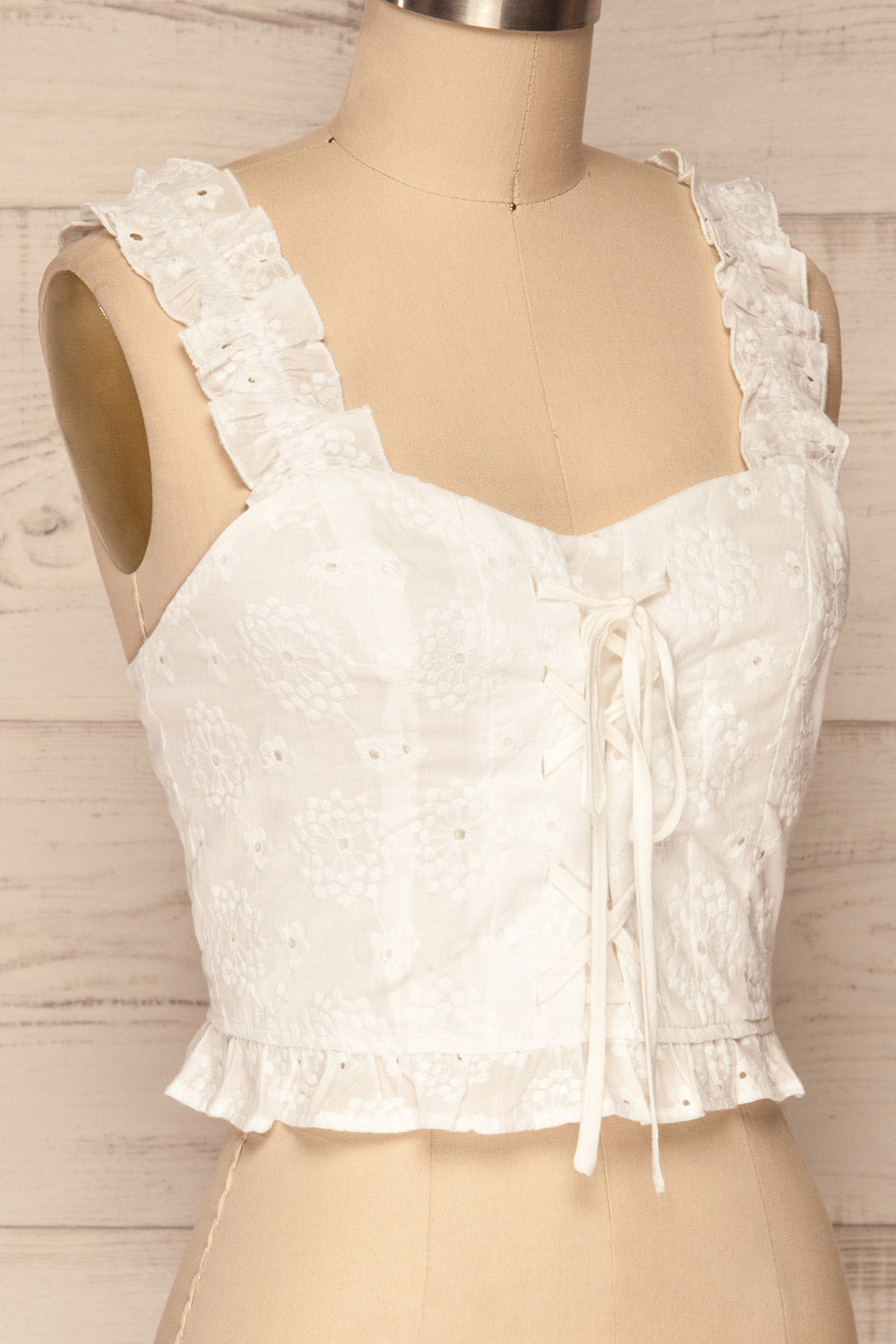 Dabrowa White Floral Lace Crop Camisole | La Petite Garçonne 4