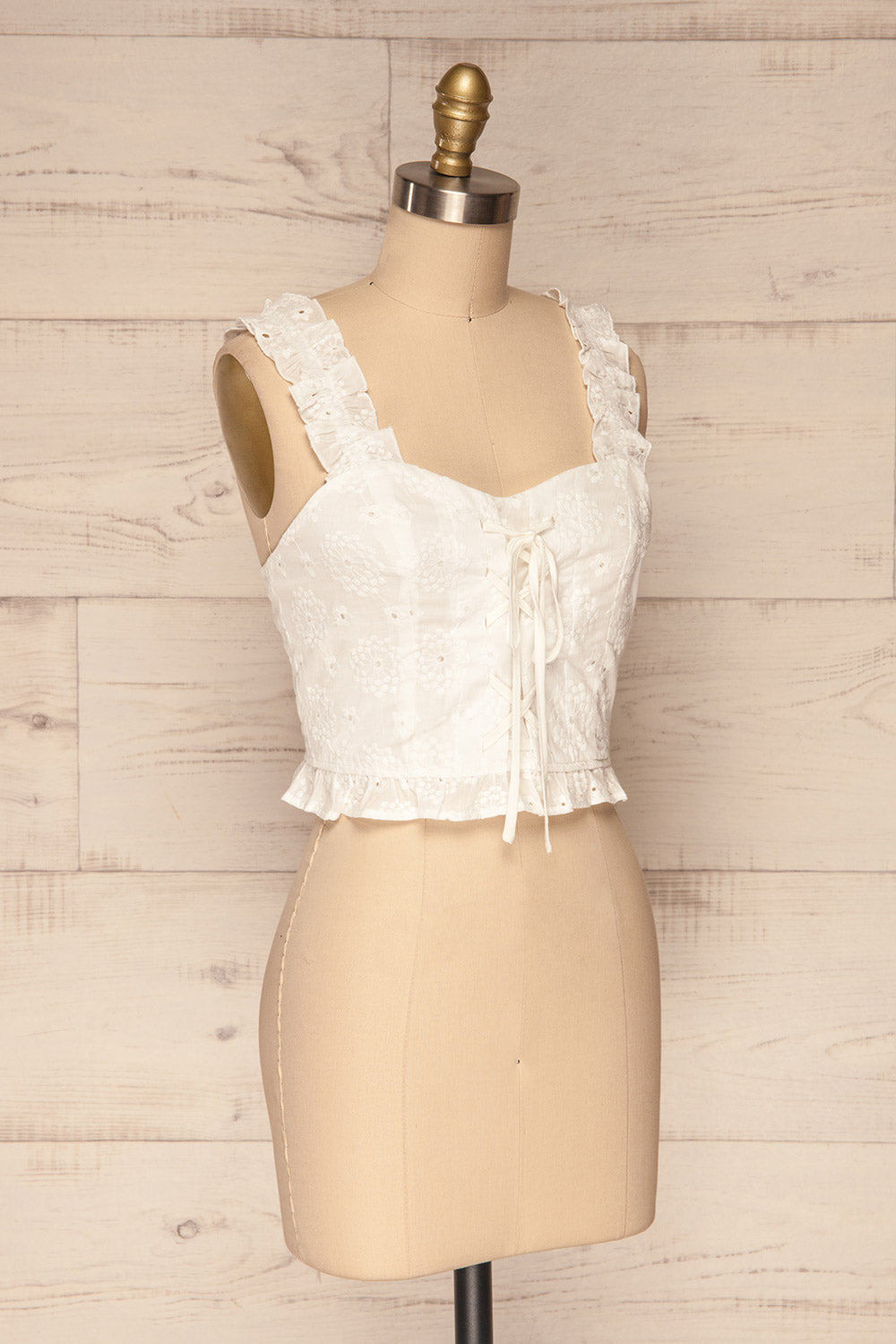 Dabrowa White Floral Lace Crop Camisole | La Petite Garçonne 3