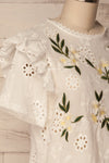 Dalsoyra White Embroidered Lace & Flowers Top | La Petite Garçonne 4