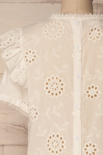 Dalsoyra White Embroidered Lace & Flowers Top | La Petite Garçonne 6