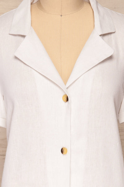 Damsgaard Cloud White Short Sleeved Shirt | La Petite Garçonne 7