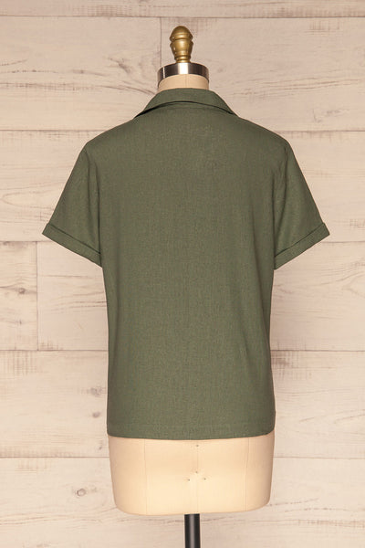 Damsgaard Moss Khaki Short Sleeved Shirt | La Petite Garçonne 5