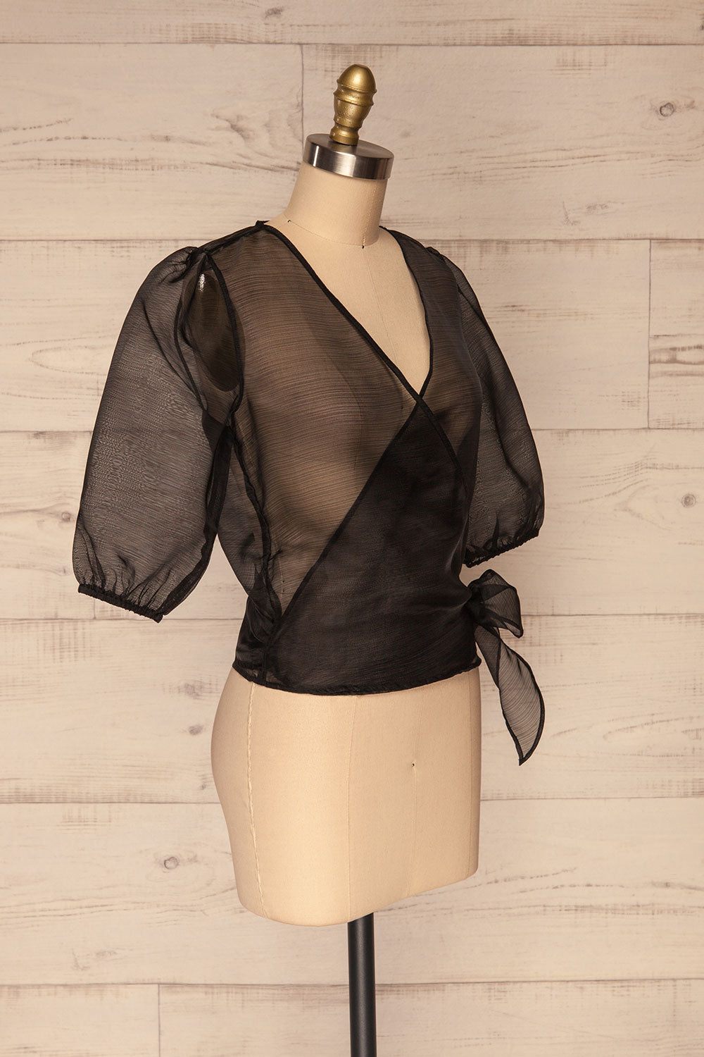 Danilo Black See-Through Top | Haut | La Petite Garçonne side view