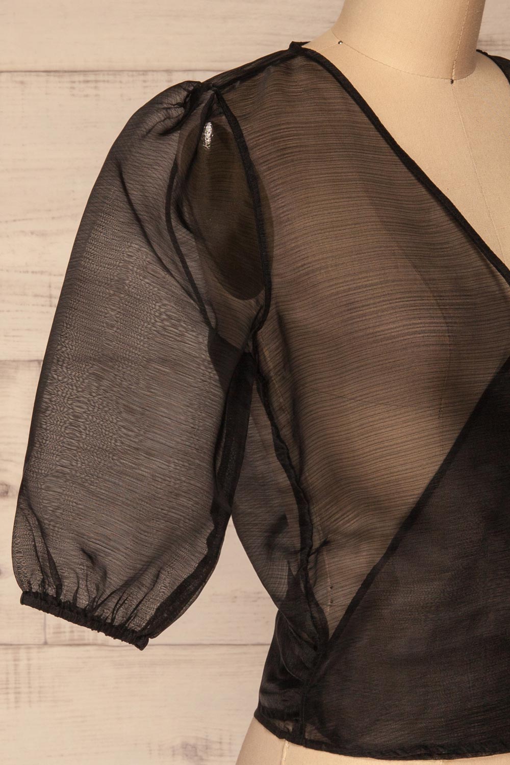 Danilo Black See-Through Top | Haut | La Petite Garçonne side close-up