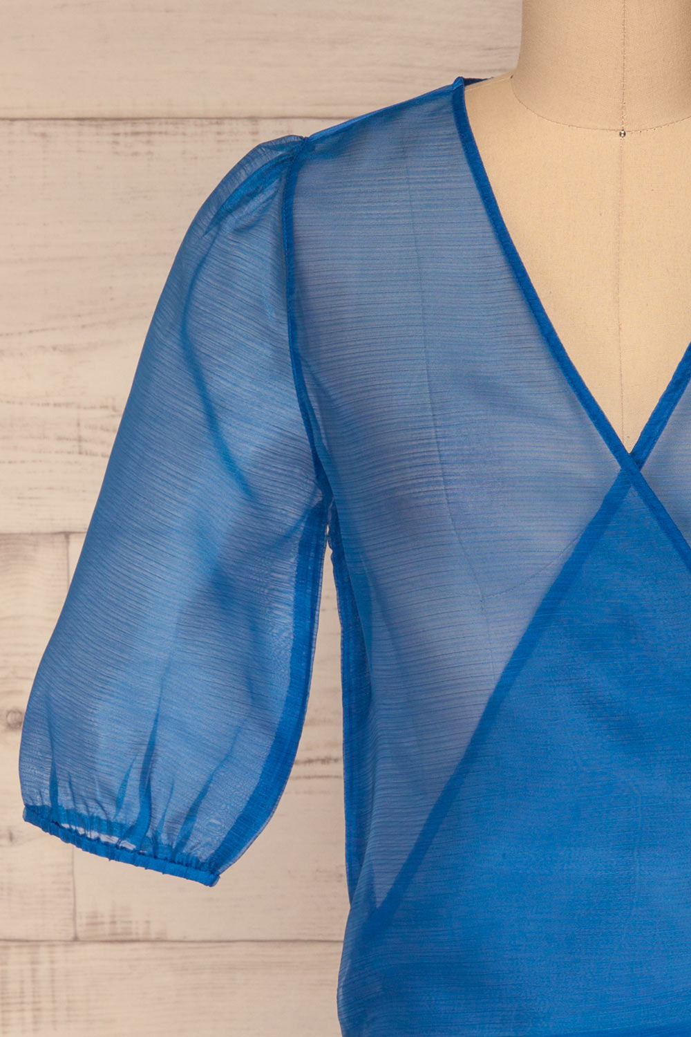 Danilo Blue See-Through Top | Haut | La Petite Garçonne front close-up