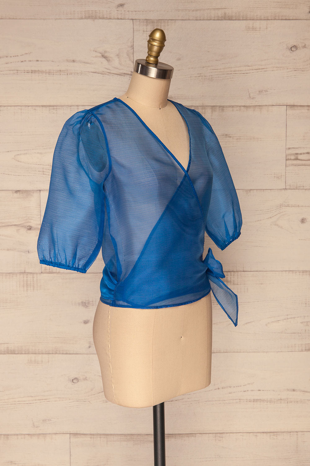 Danilo Blue See-Through Top | Haut | La Petite Garçonne side view