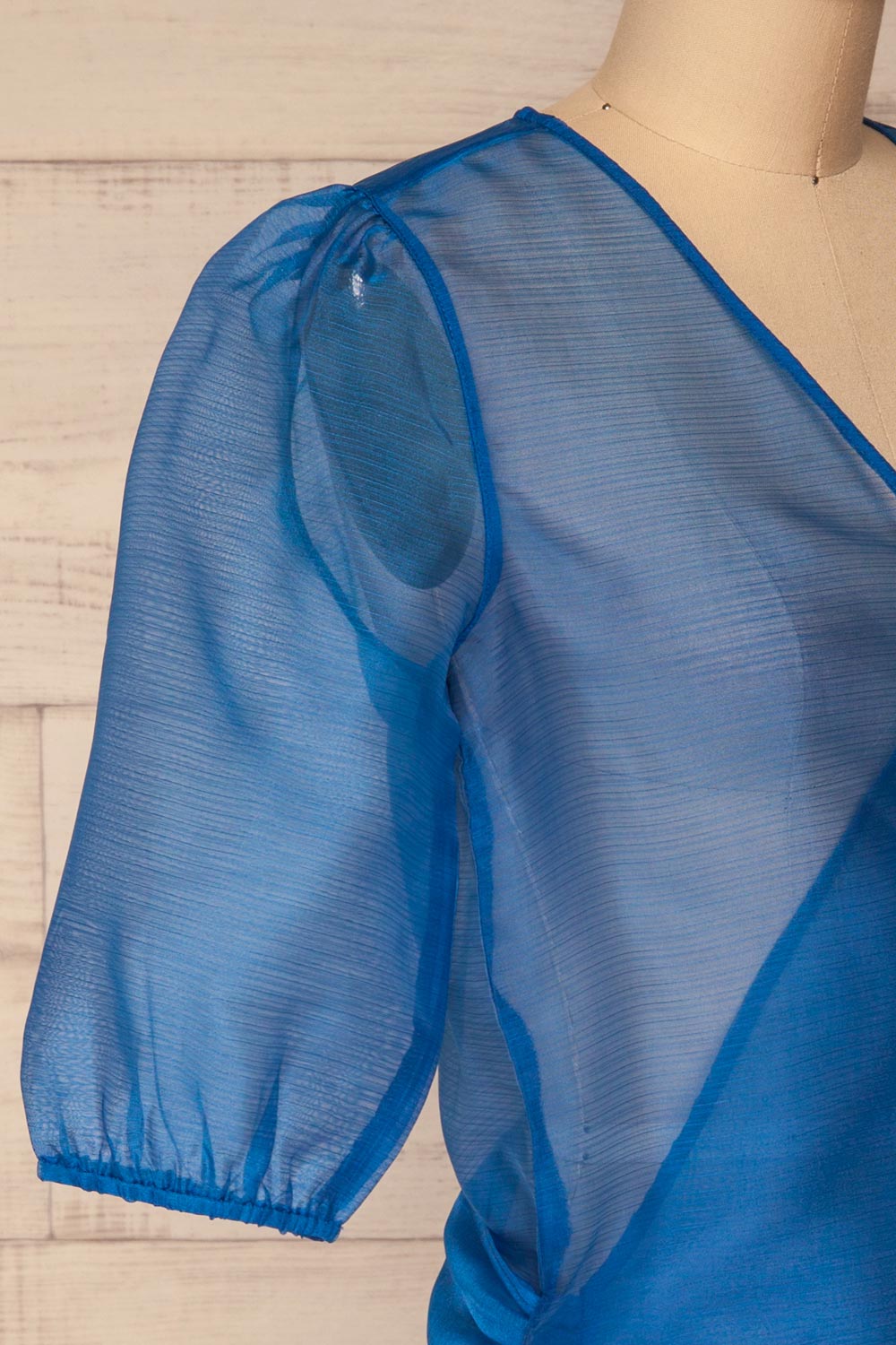 Danilo Blue See-Through Top | Haut | La Petite Garçonne side close-up