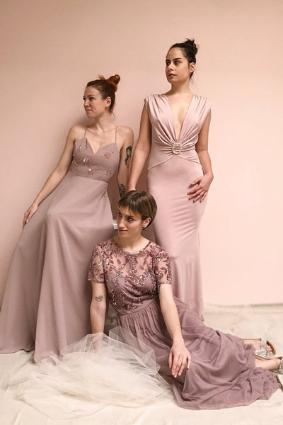 Gurito Blush Pink A-Line Gown w/ Crystals | Boutique 1861 model looks