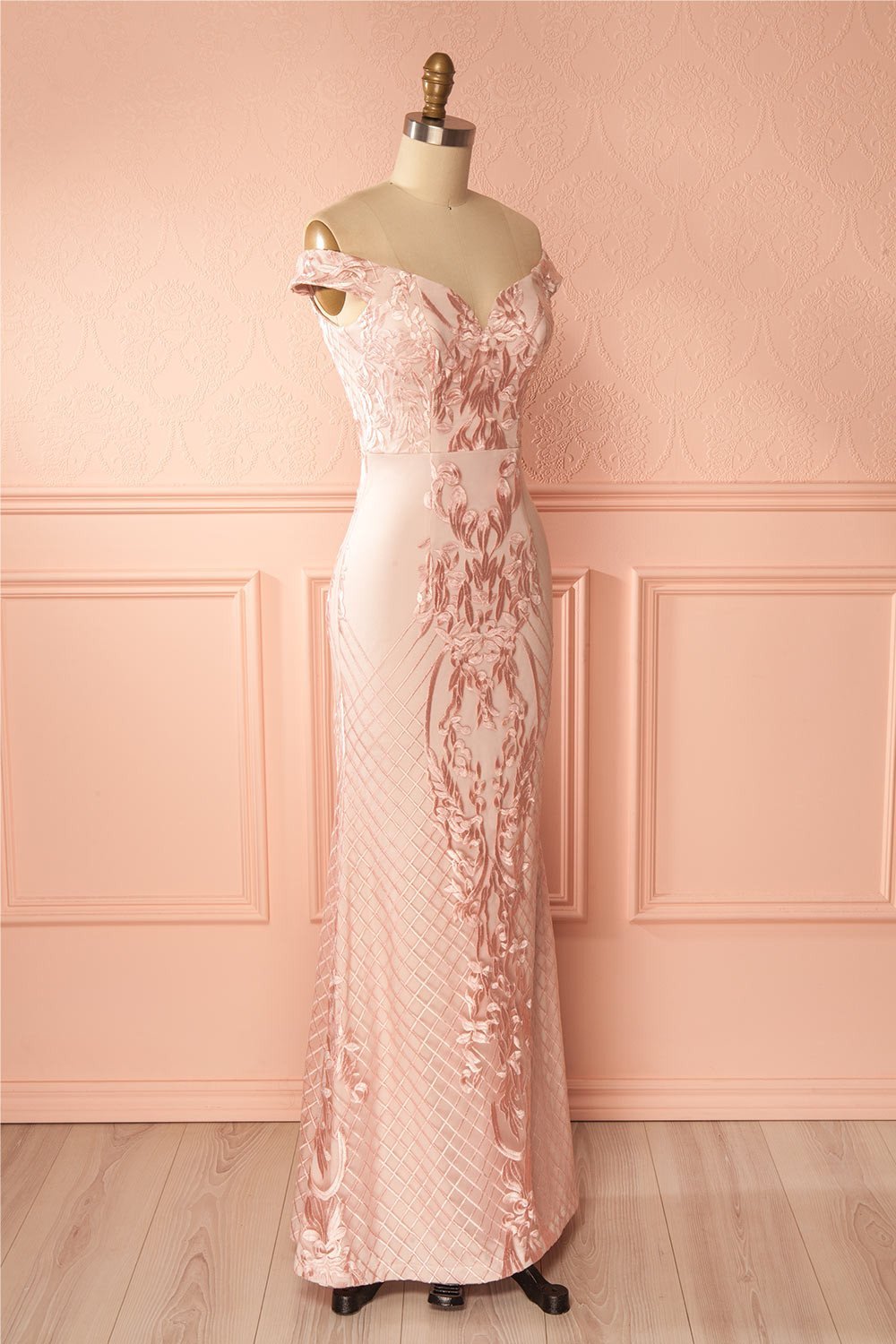 Darnelle Pink Mermaid Gown with Removable Tulle Skirt | Boutique 1861