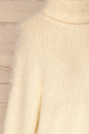 Dassel Ivory Fuzzy Turtleneck Top | La petite garçonne side close-up