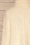 Dassel Ivory Fuzzy Turtleneck Top | La petite garçonne back close-up