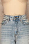 Davoli Light Denim High-Waisted Jeans | La petite garçonne front close-up