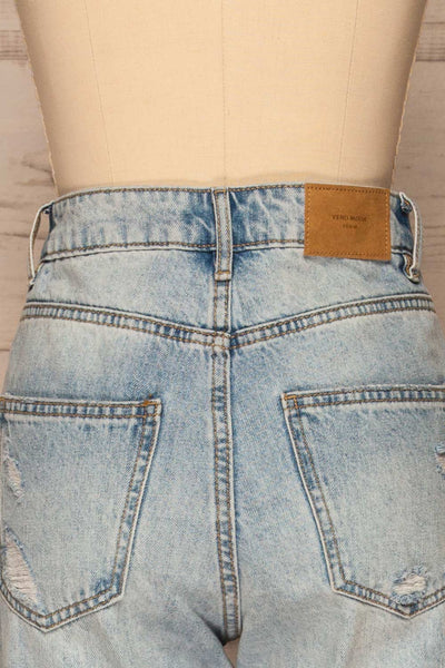 Davoli Light Denim High-Waisted Jeans | La petite garçonne back close-up