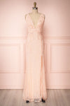 De Bourgh Petal Pink Lace Mermaid Gown with Slit | Boutique 1861