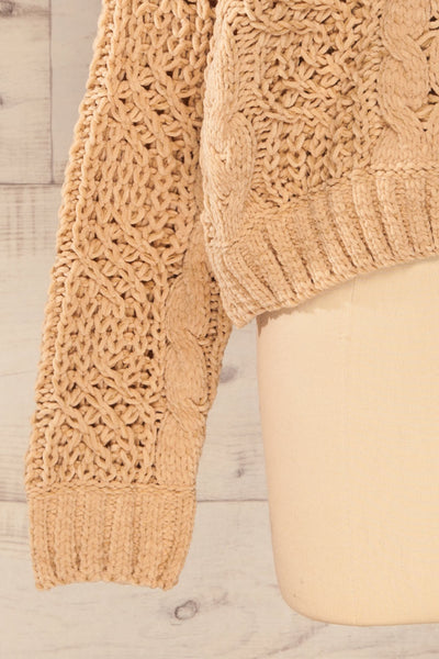 Debar Camel Cropped Knit Sweater | La petite garçonne bottom
