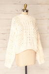 Debar Cream Cropped Knit Sweater | La petite garçonne side view