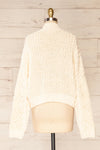 Debar Cream Cropped Knit Sweater | La petite garçonne back view
