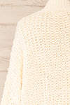 Debar Cream Cropped Knit Sweater | La petite garçonne back close-up