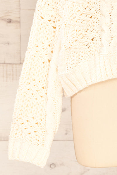 Debar Cream Cropped Knit Sweater | La petite garçonne bottom