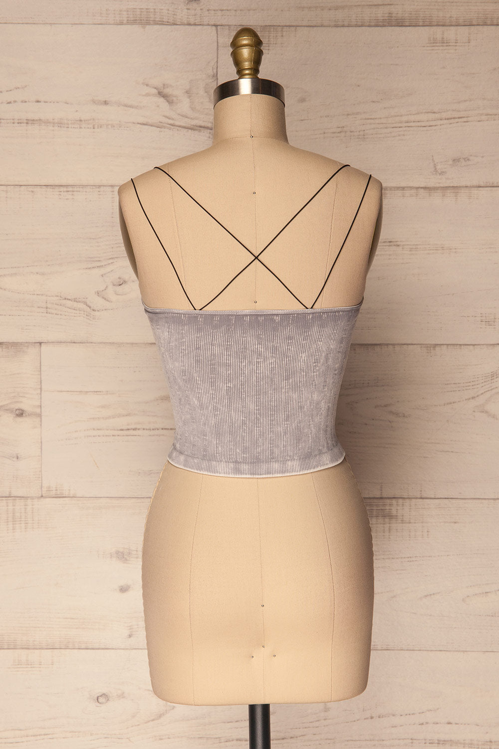 Debrzno Grey Stretchy Ribbed & Cropped Cami | La Petite Garçonne 5